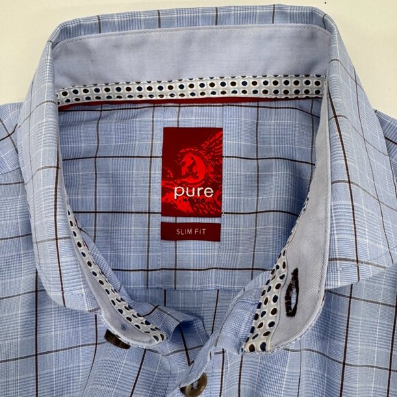 Men’s Dress Shirt – Light Blue Check, Slim Fit - Picture 5 of 5